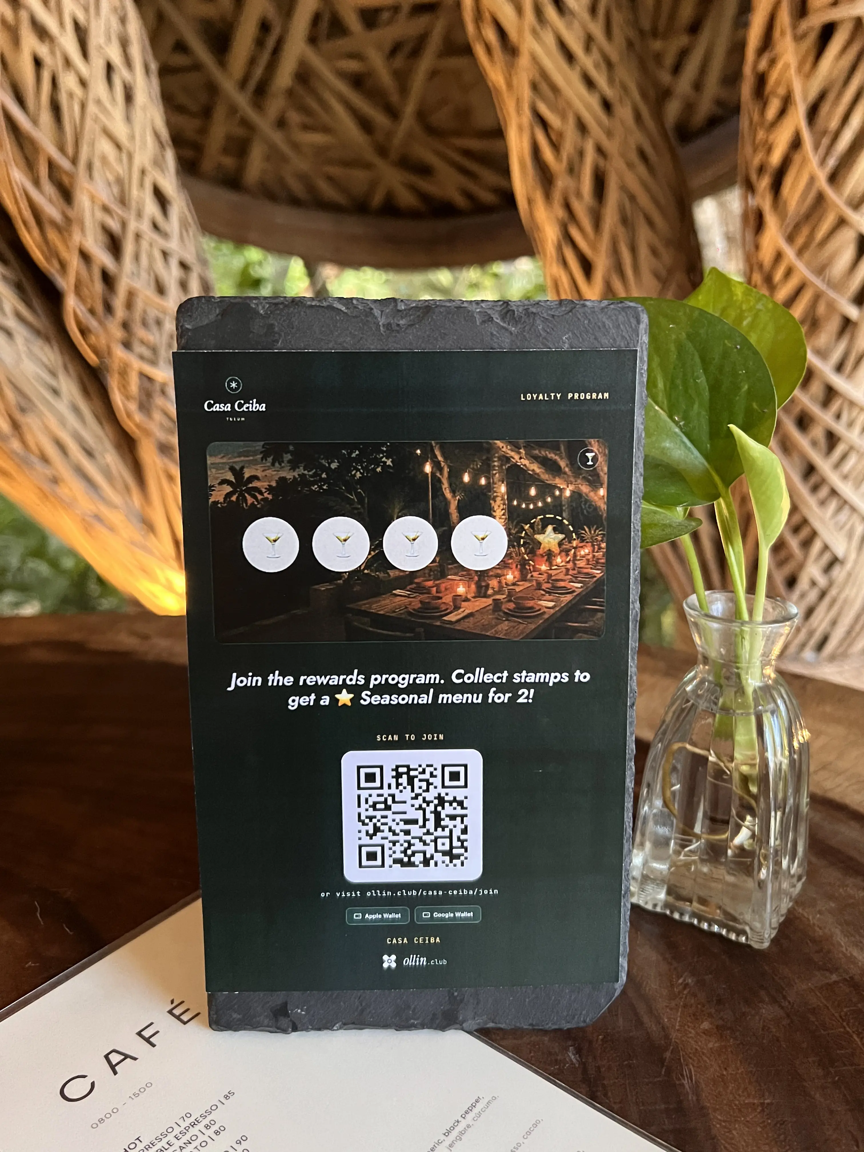 Printed loyalty brand kit table card